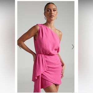 Niana One Shoulder drape dress by Showpo